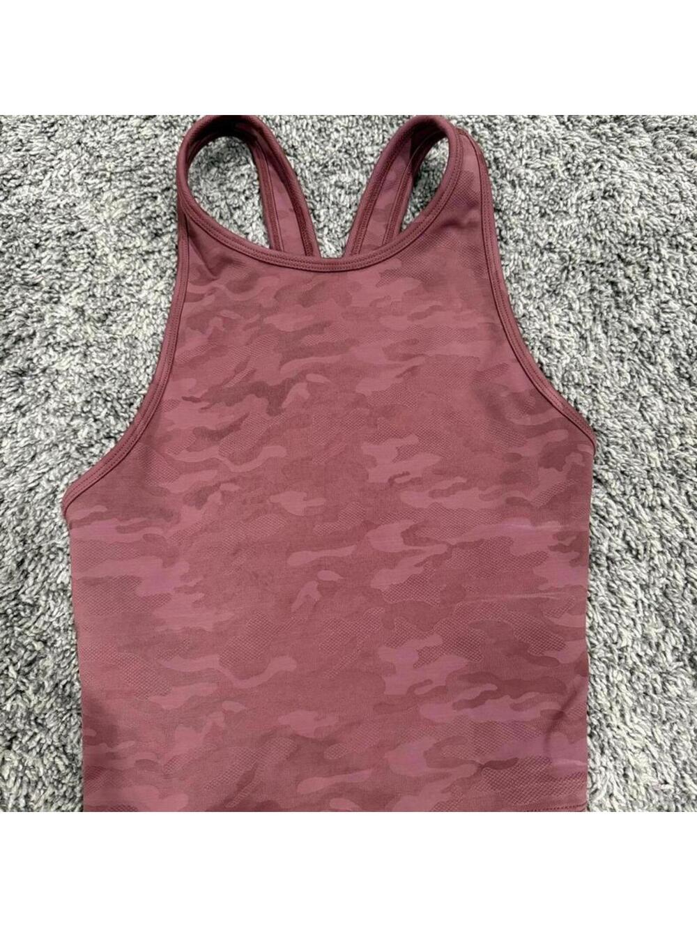 Beyond Yoga Mauve Camouflage Racerback Sports Bra